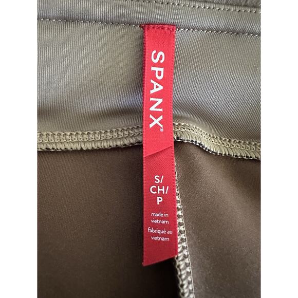 Spanx Legging Pants Women S Brown Faux Suede High Waisted Tummy Control - Picture 6 of 9